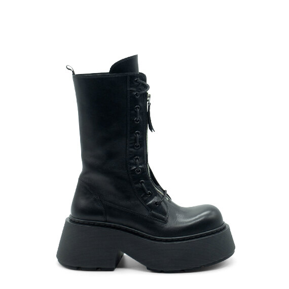 Stripy Black Low Army Boots