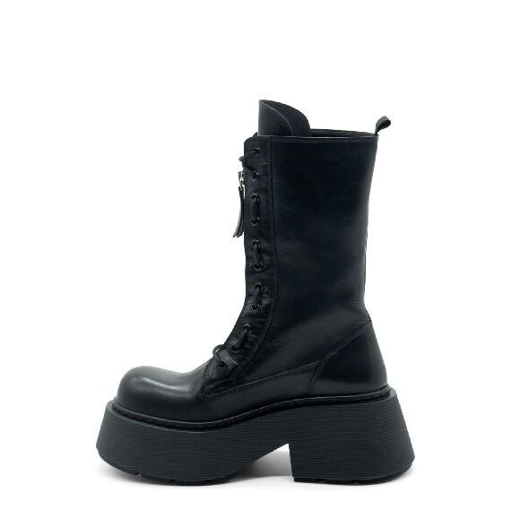 Stripy Black Low Army Boots