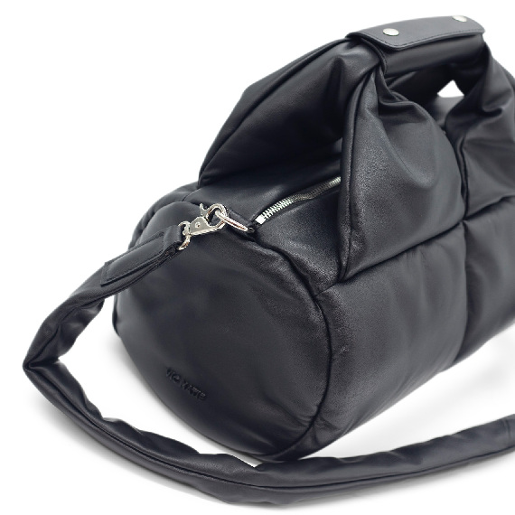 Lana<br/>Medium black quilted satchel  